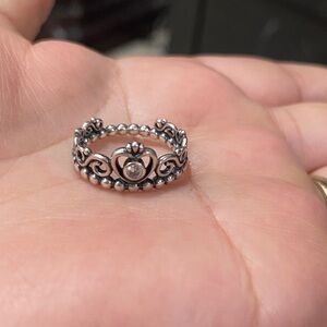 Pandora crown Elegant Silver Heart Ring